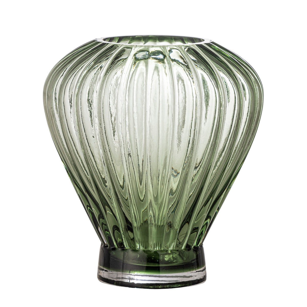Grøn Reeve glasvase med rillet design fra Creative Collection
