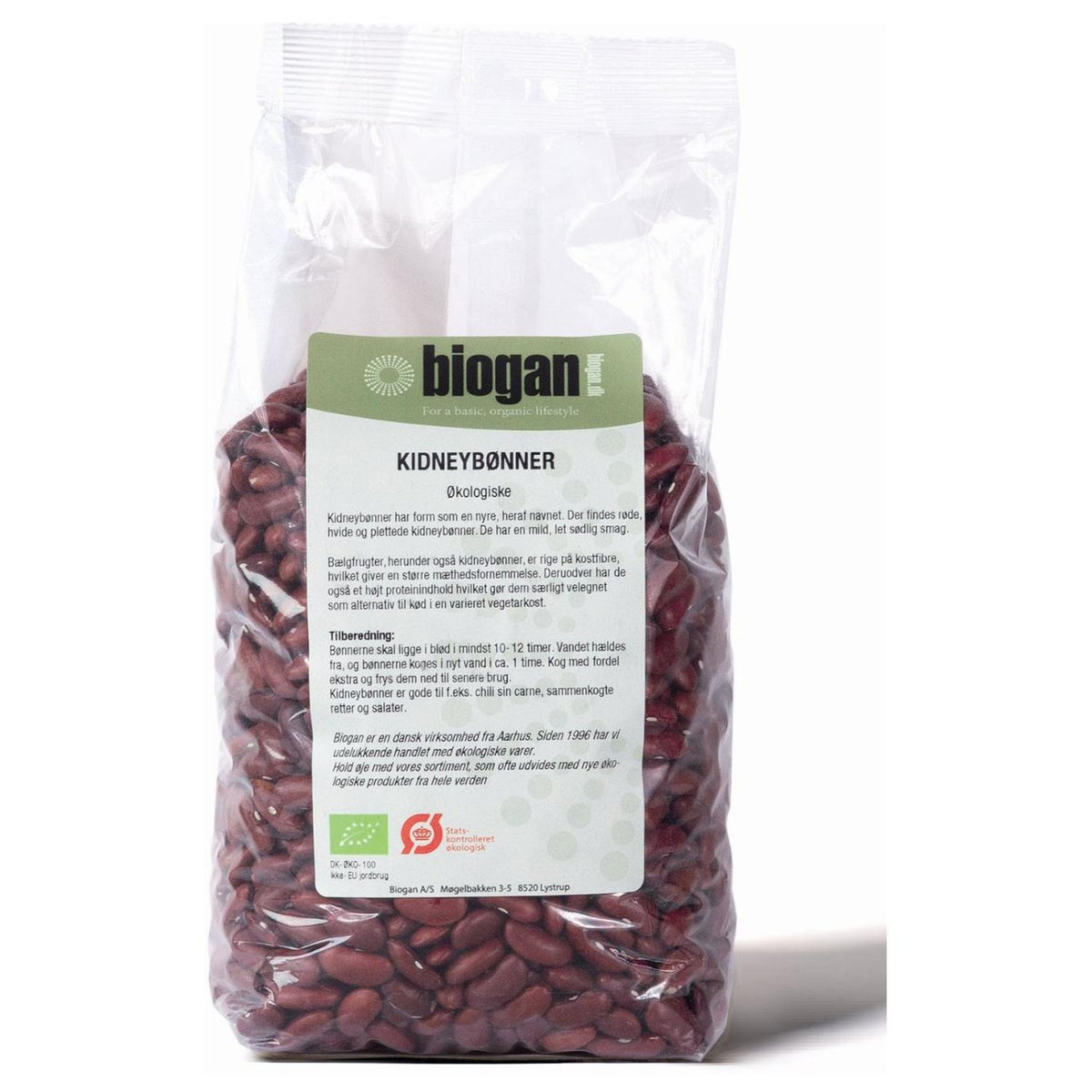 Stor pakke med økologiske kidney bønner, 1 kg, fra Biogan