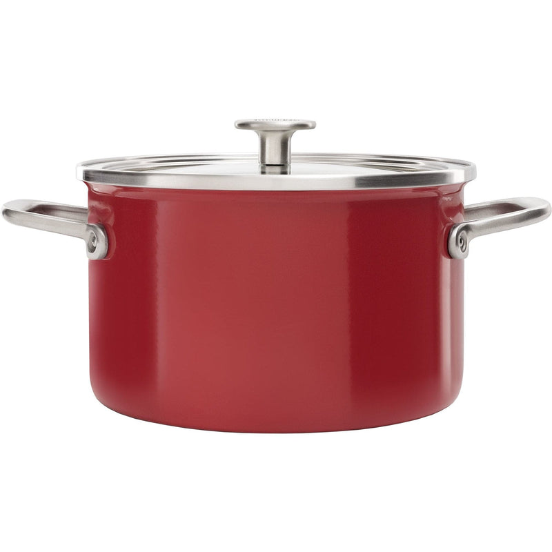 Se KitchenAid Cookware Collection Gryde m/låg 20 cm, rød ✔ Kæmpe udvalg i KitchenAid ✔ Meget billig fragt og hurtig levering: 1 - 2 hverdage - Varenummer: KTO-CC003267-001 og barcode / Ean: &