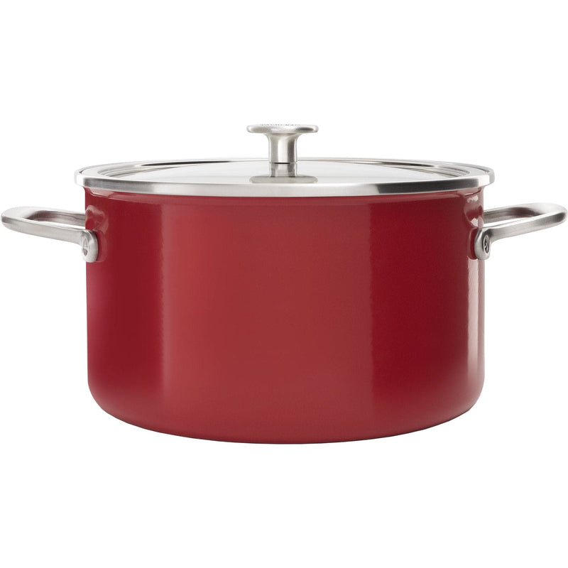 Se KitchenAid Cookware Collection Gryde m/låg 24 cm, rød ✔ Kæmpe udvalg i KitchenAid ✔ Meget billig fragt og hurtig levering: 1 - 2 hverdage - Varenummer: KTO-CC003270-001 og barcode / Ean: &