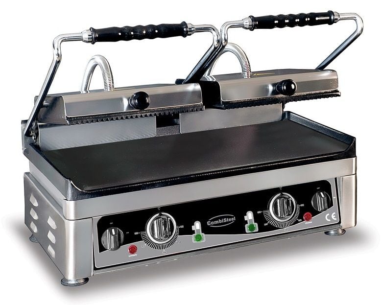 Combisteel dobbelt klemgrill med rillet top og glat bund
