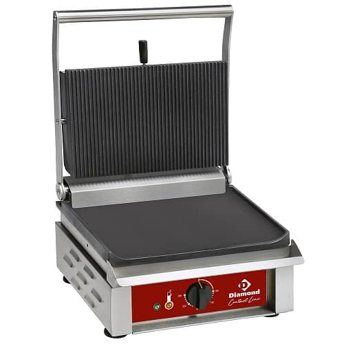 Enkelt klemgrill fra Diamond med rillet top og flad bund