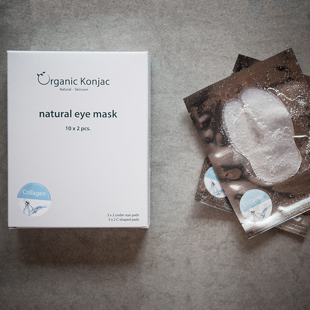Organic Konjac Natural Eye Mask øjenmasker af økologiske fibre, 10 x 2 stk