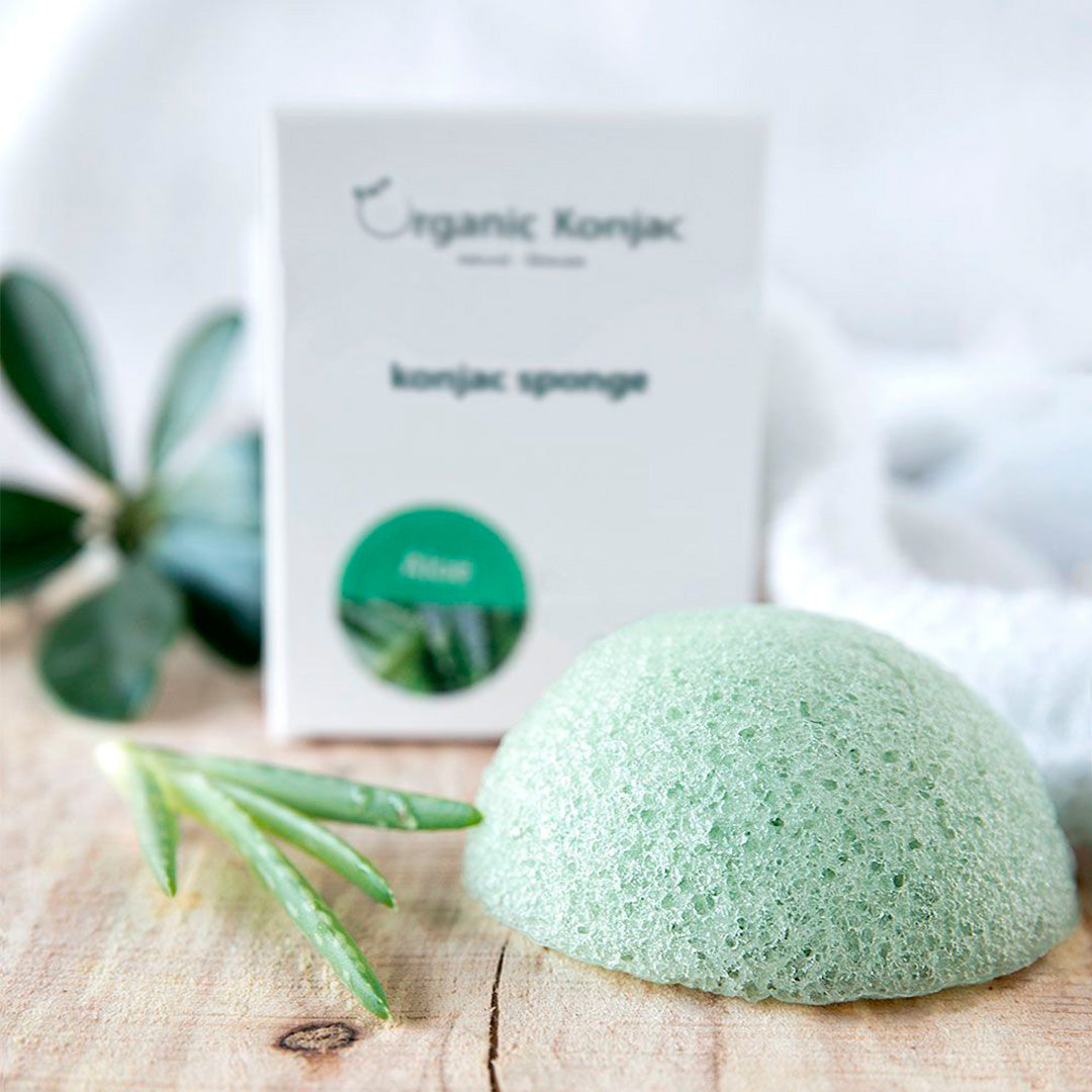 Organic Konjac ansigtssvamp med aloe vera til tør hud