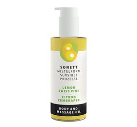 Sonett Krops & Massageolie citron og cembrafyr. - 145ml.