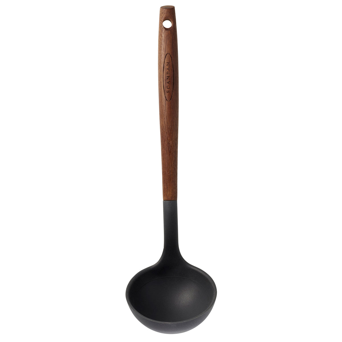 Scanpan Accessories suppeske på 31 cm med silikonebelægning og mørkebrunt håndtag