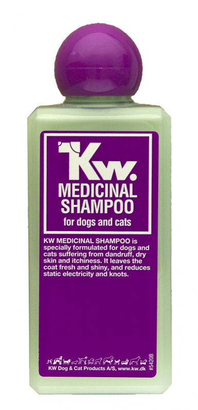 Flaske med KW Medicin shampoo uden parfume, 200 ml, pelspleje til katte