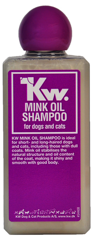 Flaske med KW Minkolie shampoo til katte, 200 ml