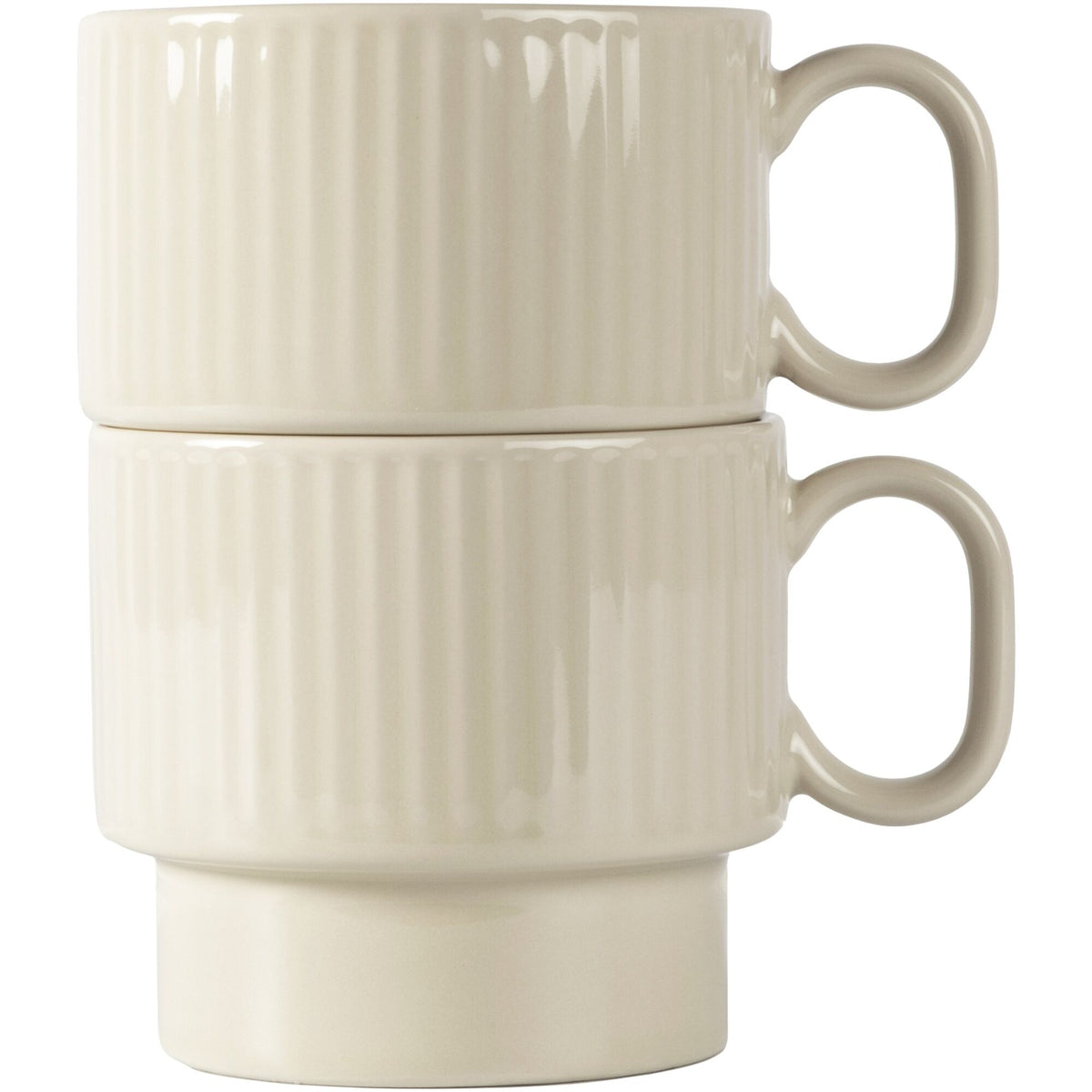 To beige Sagaform Coffee & More tekrus i stentøj med reliefmønster