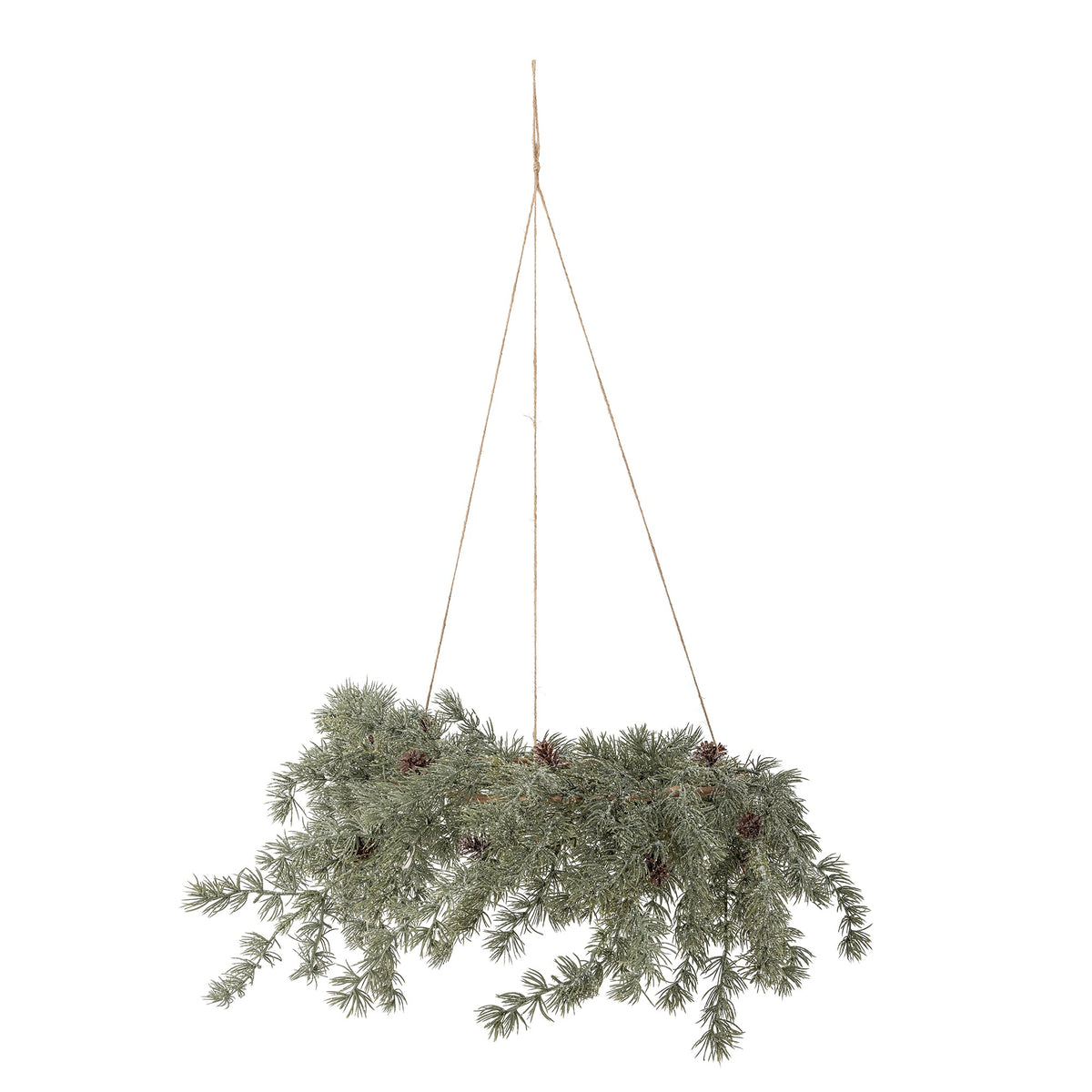 Grøn Cedar krans af kunstige blomster med jutesnor fra Bloomingville