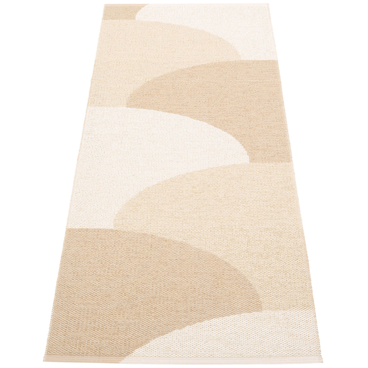 Pappelina Hill tæppe 70 x 180 cm i bløde toner af vanilje, beige og creme