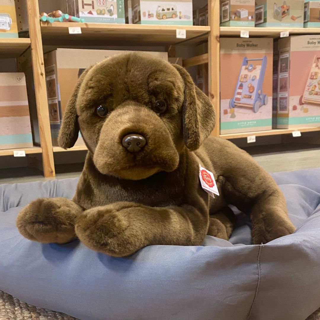 Stor brun Labrador bamsehund fra Teddy Hermann, blød legetøjshund