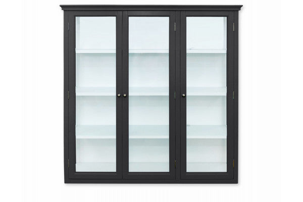 Læsø Væghængt Vitrineskab - 121x120x26 cm Sort/Hvid