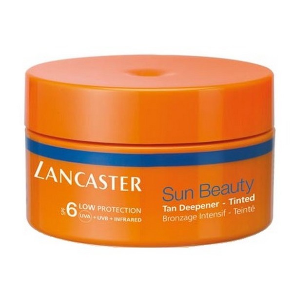 Tube med Lancaster Sun Beauty Tan Deepener SPF 6 tinted body gel, 200 ml