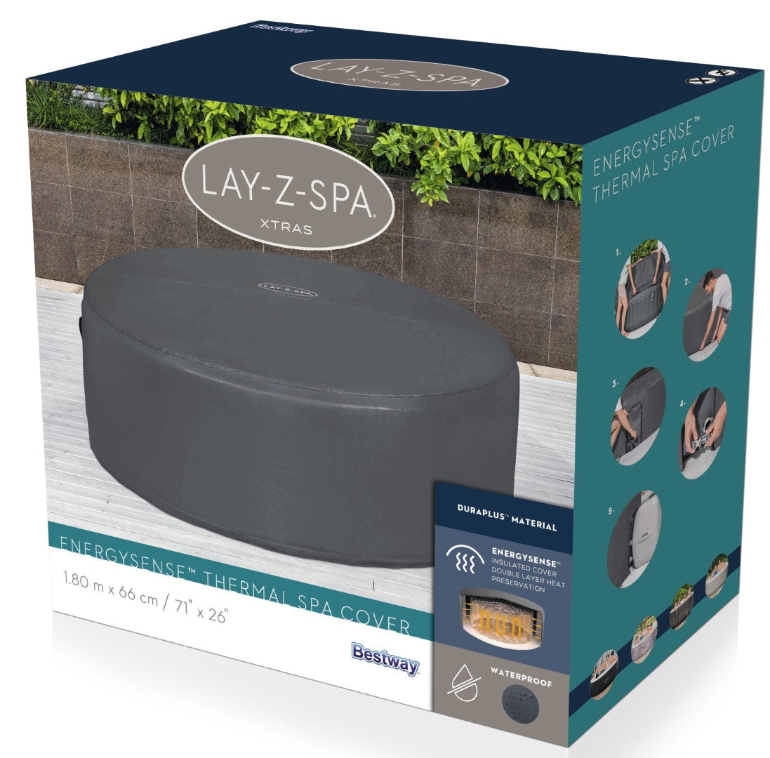 Se LAY-Z-Spa Energysense Termisk Cover 180 x 66 cm ✔ Kæmpe udvalg i Bestway - Køb online på udsalg og tilbud lige nu ✔ Billig fragt og hurtig levering - Varenummer: MMAction-17860317 og 6941607321263 på lager - Udsalg på Lay-Z Spabade Få op til 63% i rabat - Over 1.798 mærker samlet på udsalg