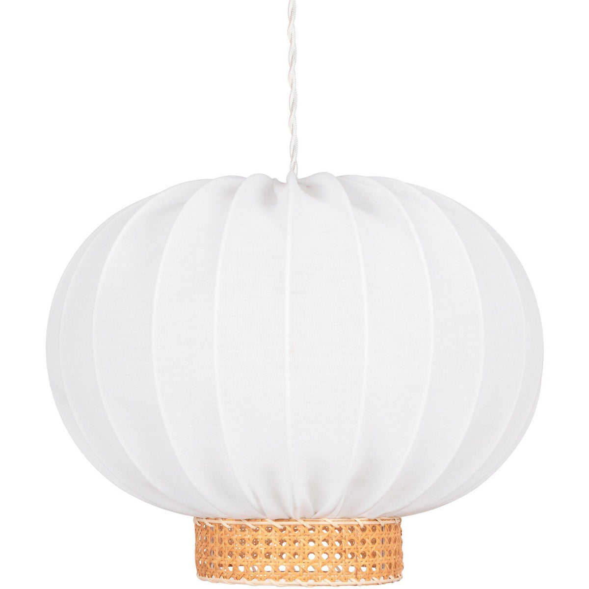 Yokohama pendel fra Globen Lighting med hvid hørskærm, 50 cm