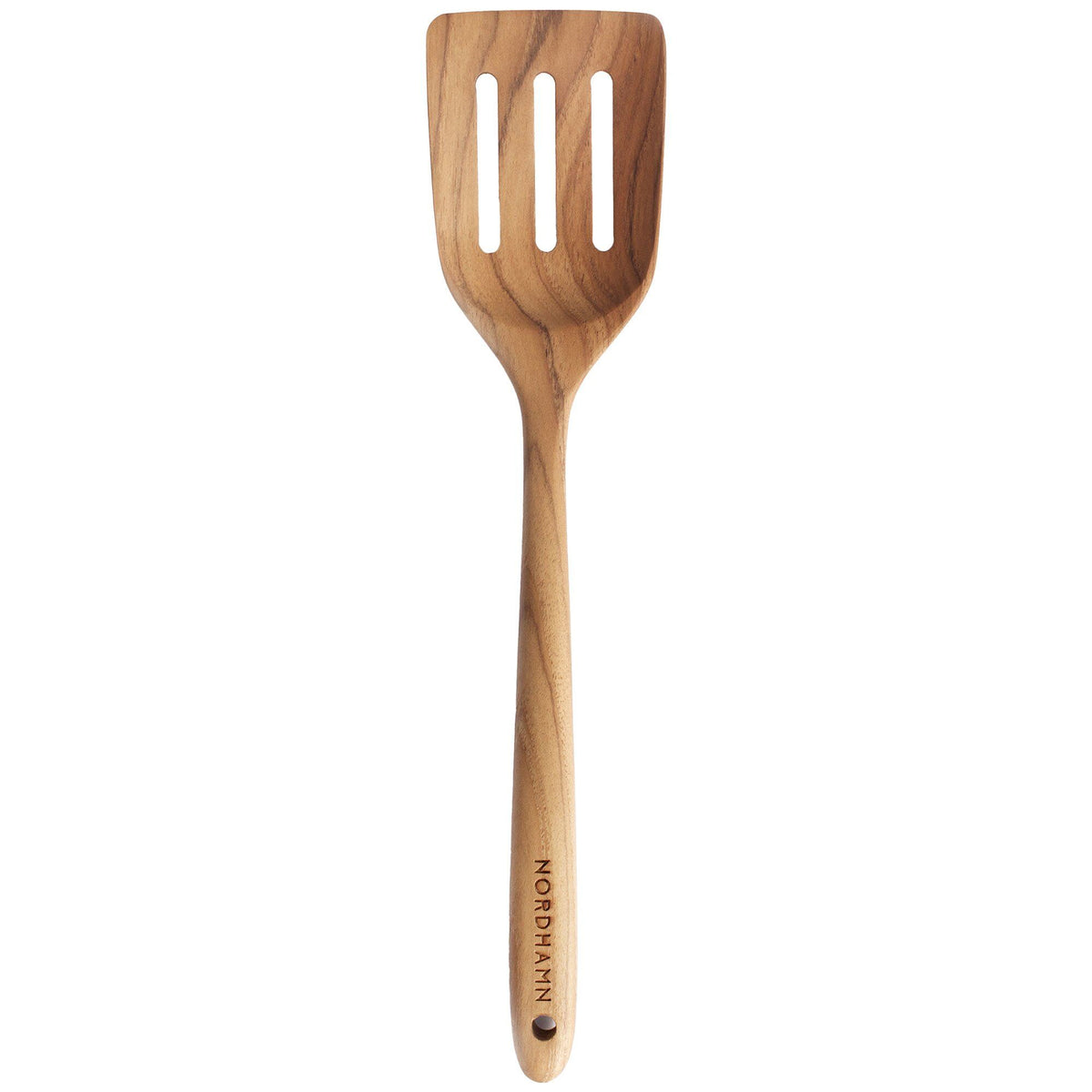 Nordhamn perforeret stegespade i naturolieret teak, 34 cm