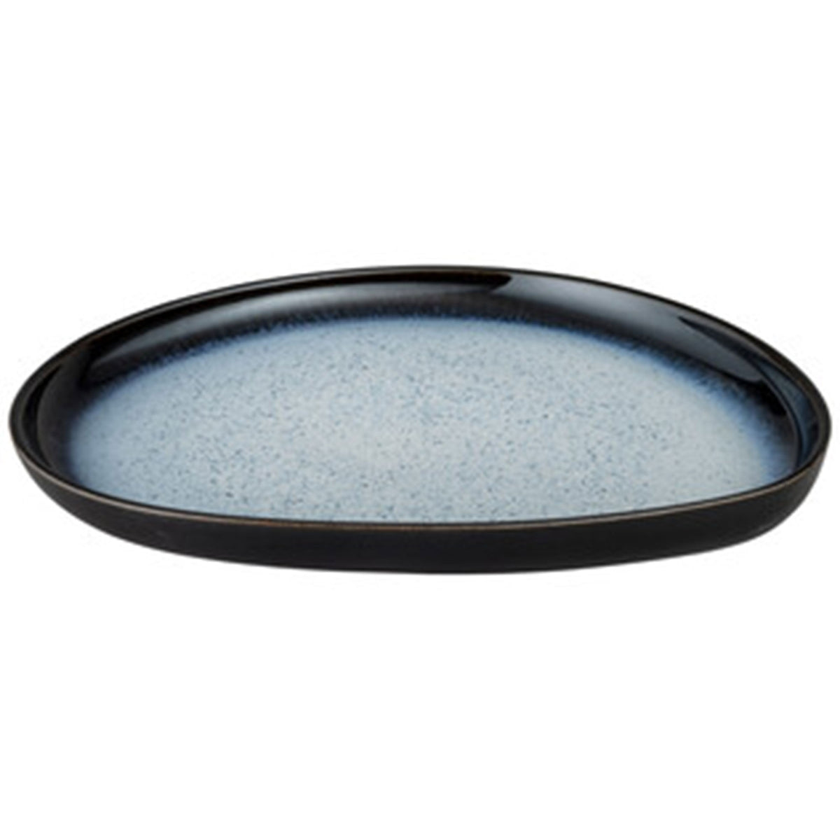 Denby Halo organic serveringsfad med organisk form og grå glasur