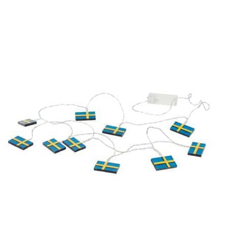 Se Celebrate - LED lyskæde m. 10 svenske flag x 50 cm Blå/Gul ❤ Stort online udvalg i Celebrate ❤ Meget billig fragt og hurtig levering: 1 - 2 hverdage - Varenummer: RKTK-FH25746 og barcode / Ean: &