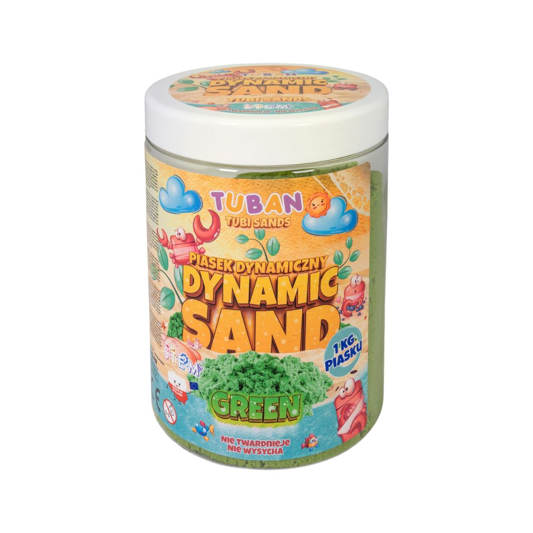 Grønt legesand Dynamic Sand fra Tuban, 1 kg, til sanseleg indendørs