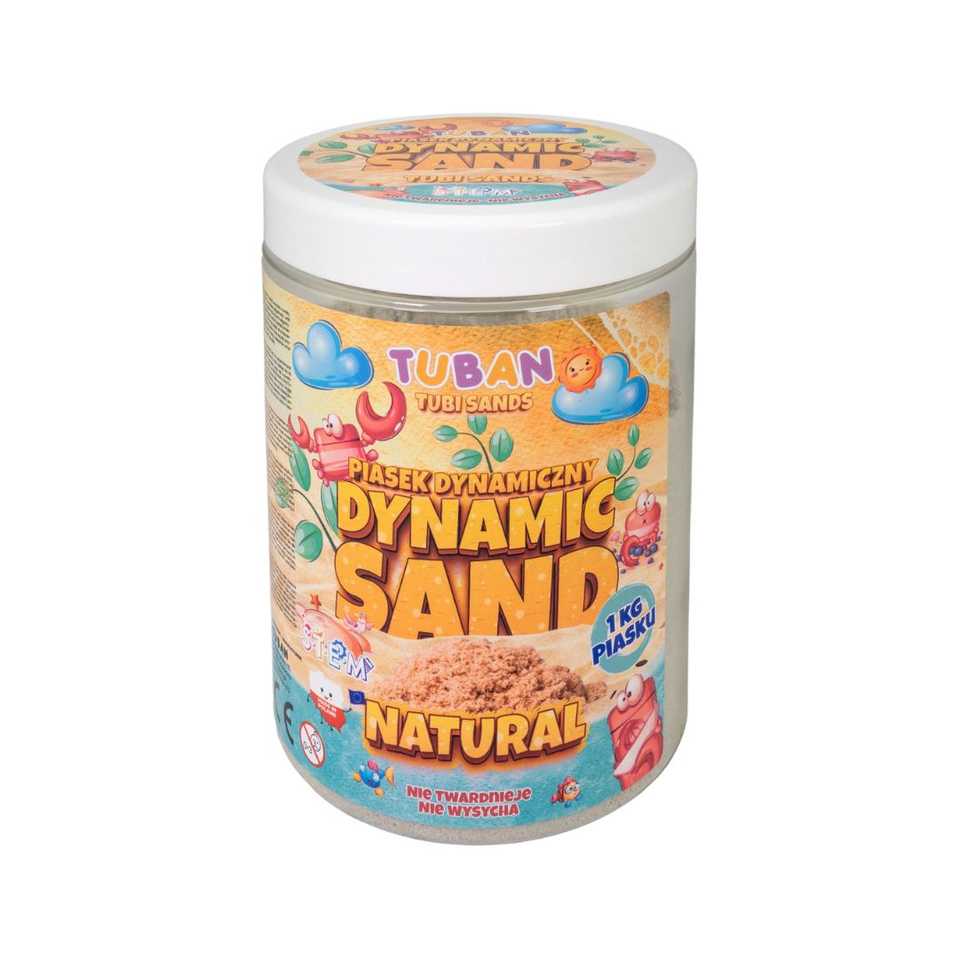 Naturfarvet legesand Dynamic Sand fra Tuban, 1 kg, til sanseleg indendørs