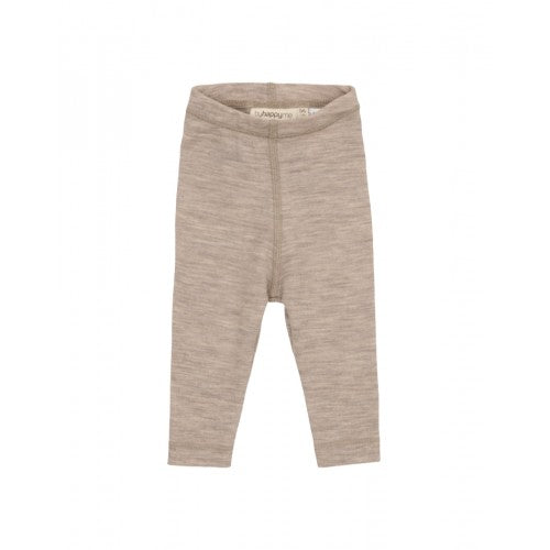 Leggings i 100 % merino uld til baby og børn, beige melange, størrelse 68