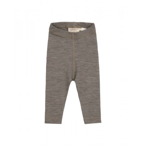Byhappyme leggings i 100 % merino uld, light brown melange, størrelse 74