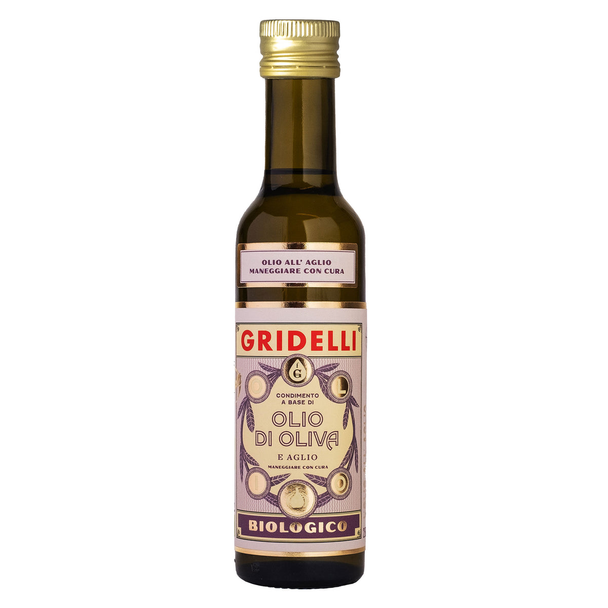 Gridelli Olio e aglio økologisk olivenolie med hvidløg på 250 ml