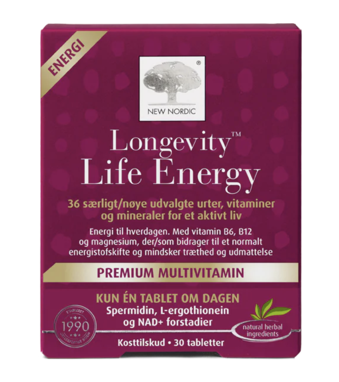 Se New Nordic Longevity Life Energy 30 tabl. ✔ Kæmpe udvalg i New Nordic - Køb online på udsalg og tilbud lige nu ✔ Billig fragt og hurtig levering - Varenummer: Helsegrossisten-45284 og 5021807014248 på lager - Udsalg på Kosttilskud > Multivitaminer > Gravid Spar stort – op til 59% - Over 2.739 mærker med kæmpe udsalg