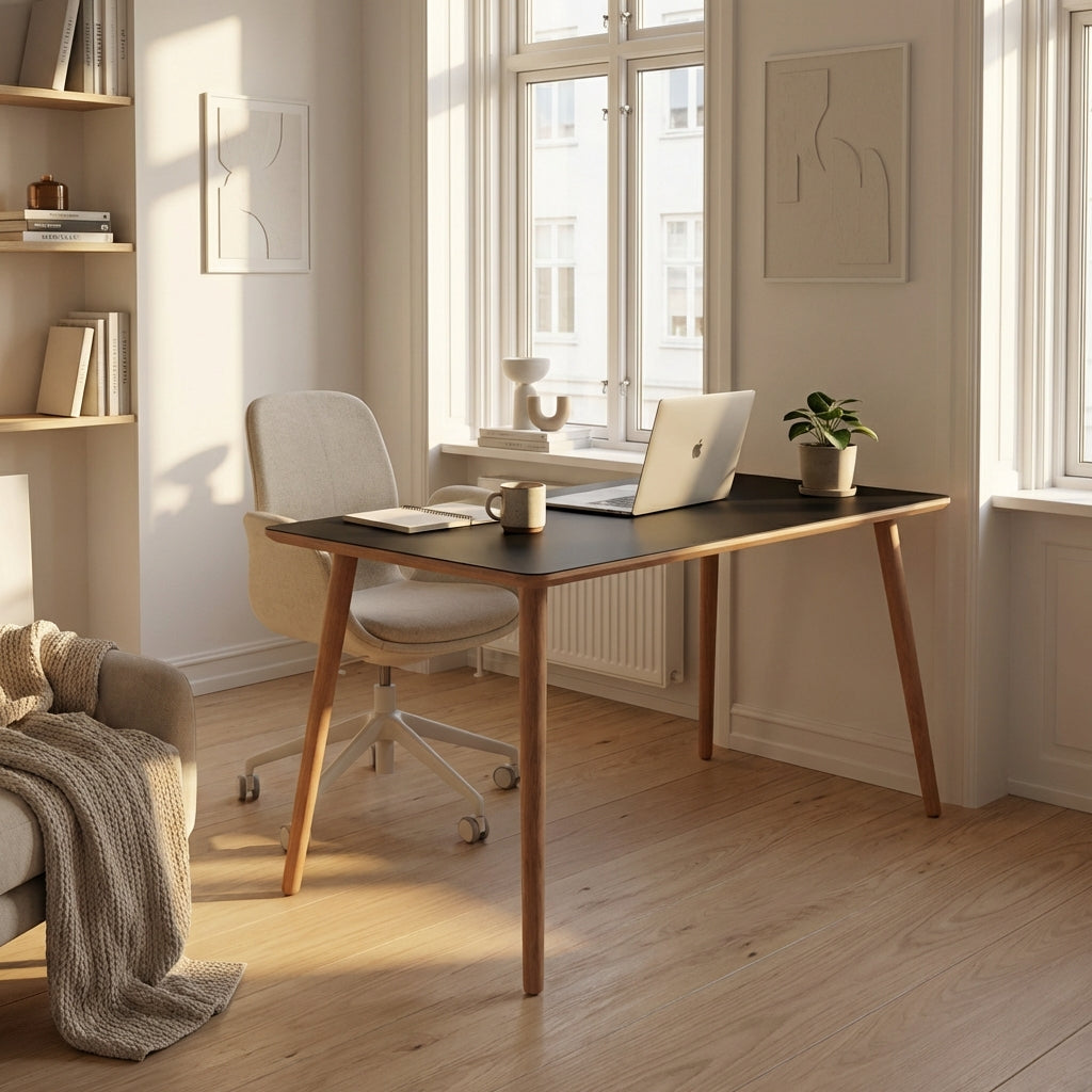 Se Dimm - Skrivebord, sort højtrykslaminat, ege ben 120 x 70 cm ❤ Kæmpe udvalg i 3-nordic - Køb online på udsalg og tilbud lige nu ❤ Lav fragtpris og hurtig levering - Varenummer: 3-nordic-1145-2745 og barcode / Ean: på lager - Udsalg på Kontor - Skriveborde Få op til 63% i rabat - Find over 1.798 brands på udsalg