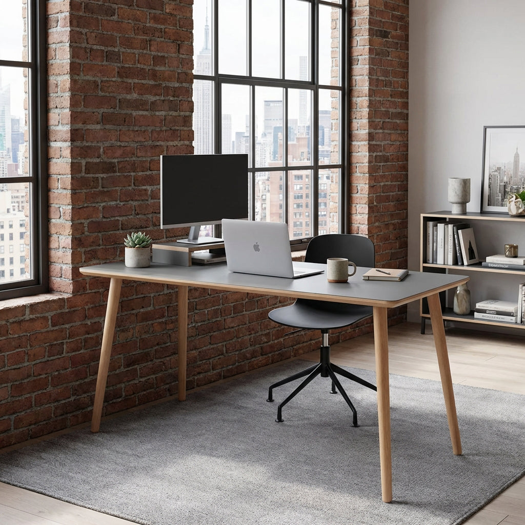 Se Dimm - Skrivebord, mørkegrå højtrykslaminat, ege ben 120 x 60 cm Mørkegrå laminat ❤ Kæmpe udvalg i 3-nordic - Køb online på udsalg og tilbud lige nu ❤ Meget billig fragt og hurtig levering - Varenummer: 3-nordic-1146-2756 og barcode / Ean: på lager - Udsalg på Kontor - Skriveborde Spar helt op til 57% - Kæmpe udsalg på over 739 brands