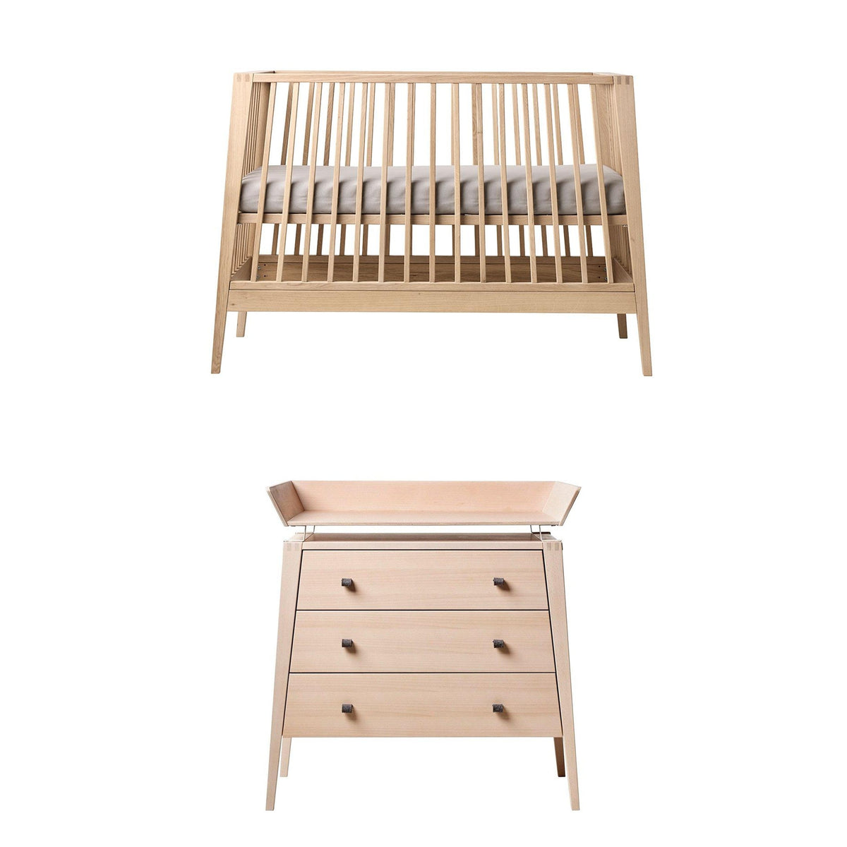 Leander Linea babyseng og kommode i bøg, nordisk design
