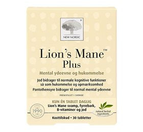 Se New Nordic Lions Mane Plus 30 tab. ✔ Kæmpe udvalg i New Nordic - Køb online på udsalg og tilbud lige nu ✔ Meget billig fragt og hurtig levering - Varenummer: Helsegrossisten-45143 og 5021807008070 på lager - Udsalg på Sundhed > New Nordic > Søvn Op til 61% rabat - Over 2.739 mærker samlet ét sted