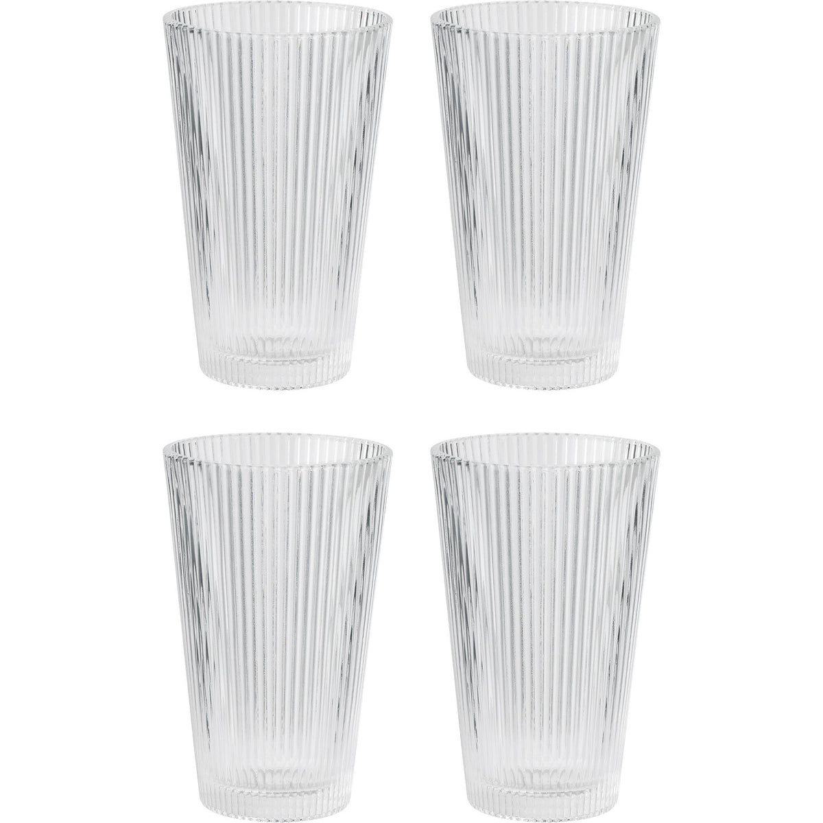 Stelton Pilastro drikkeglas, 4 stk., 0,35 liter, klart glas i art deco-stil