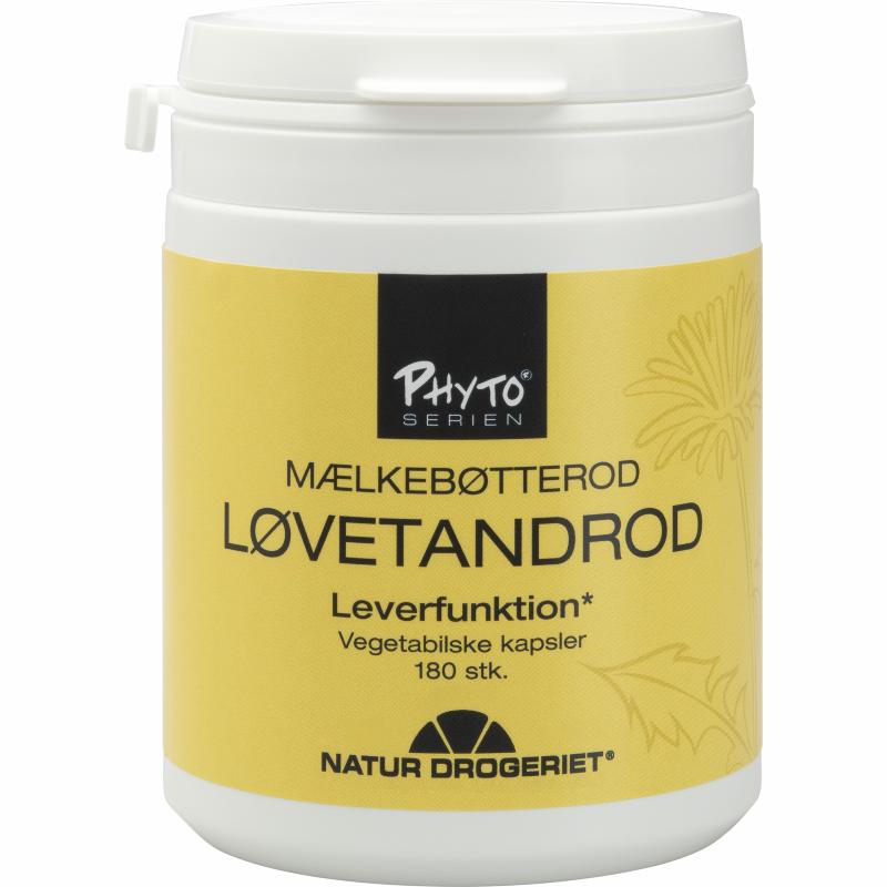Natur-Drogeriet Løvetandrod, kosttilskud i pakning med 180 kapsler