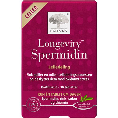 Se New Nordic Longevity Spermidin 30 tabl ✔ Kæmpe udvalg i New Nordic - Køb online på udsalg og tilbud lige nu ✔ Super billig fragt og lynhurtig levering - Varenummer: Helsegrossisten-45249 og 5021807014187 på lager - Udsalg på Kosttilskud > Hjerne & hjerte > Spar helt op til 73% - Stort udsalg på over 739 mærker