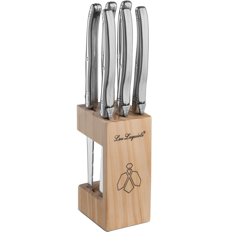 Se Lou Laguiole Steakknive i træblok 6-pak, inox ✔ Kæmpe udvalg i Lou Laguiole ✔ Meget billig fragt og hurtig levering: 1 - 2 hverdage - Varenummer: KTO-250200K000K35 og barcode / Ean: &