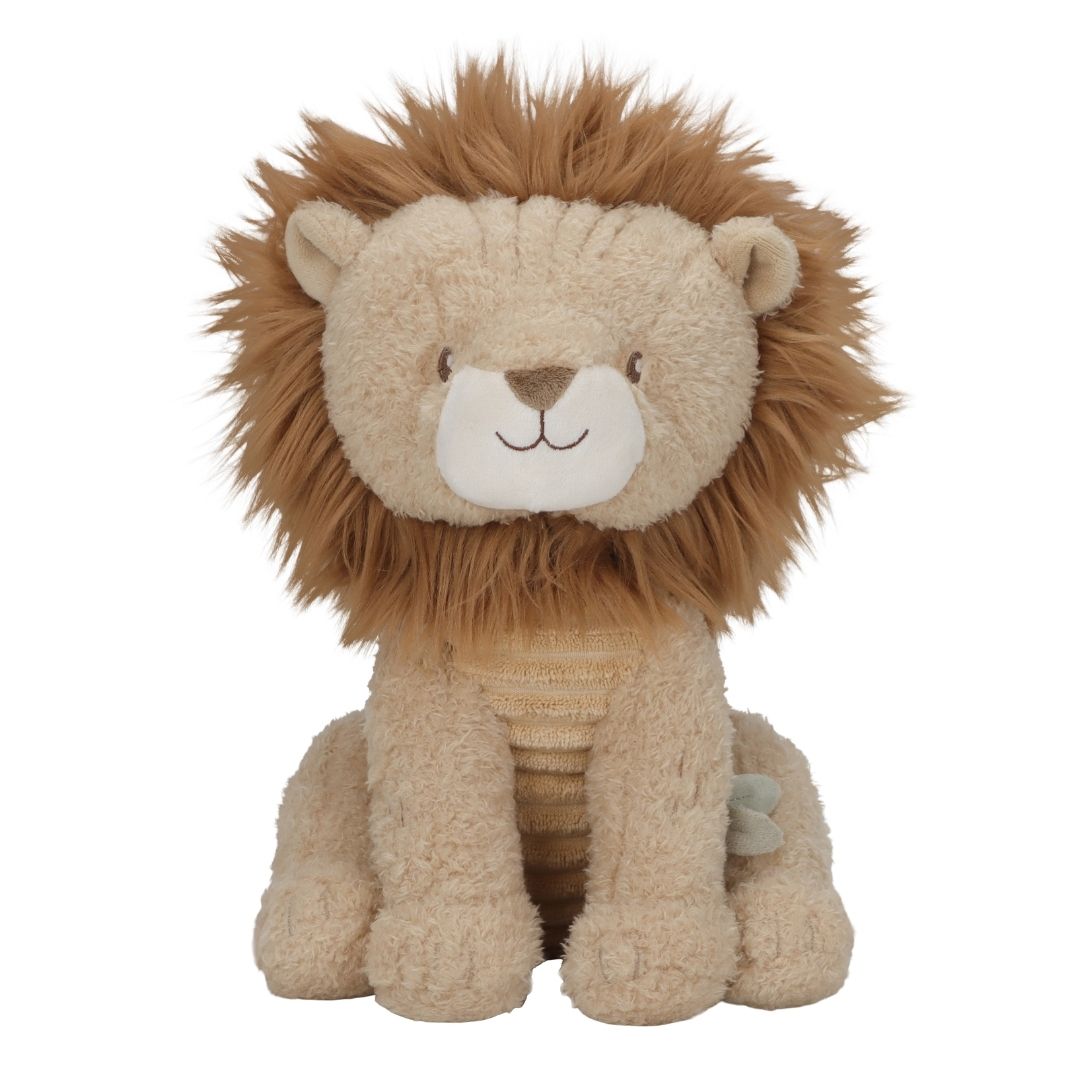 Siddende løve krammebamse med brun manke fra Little Dutch