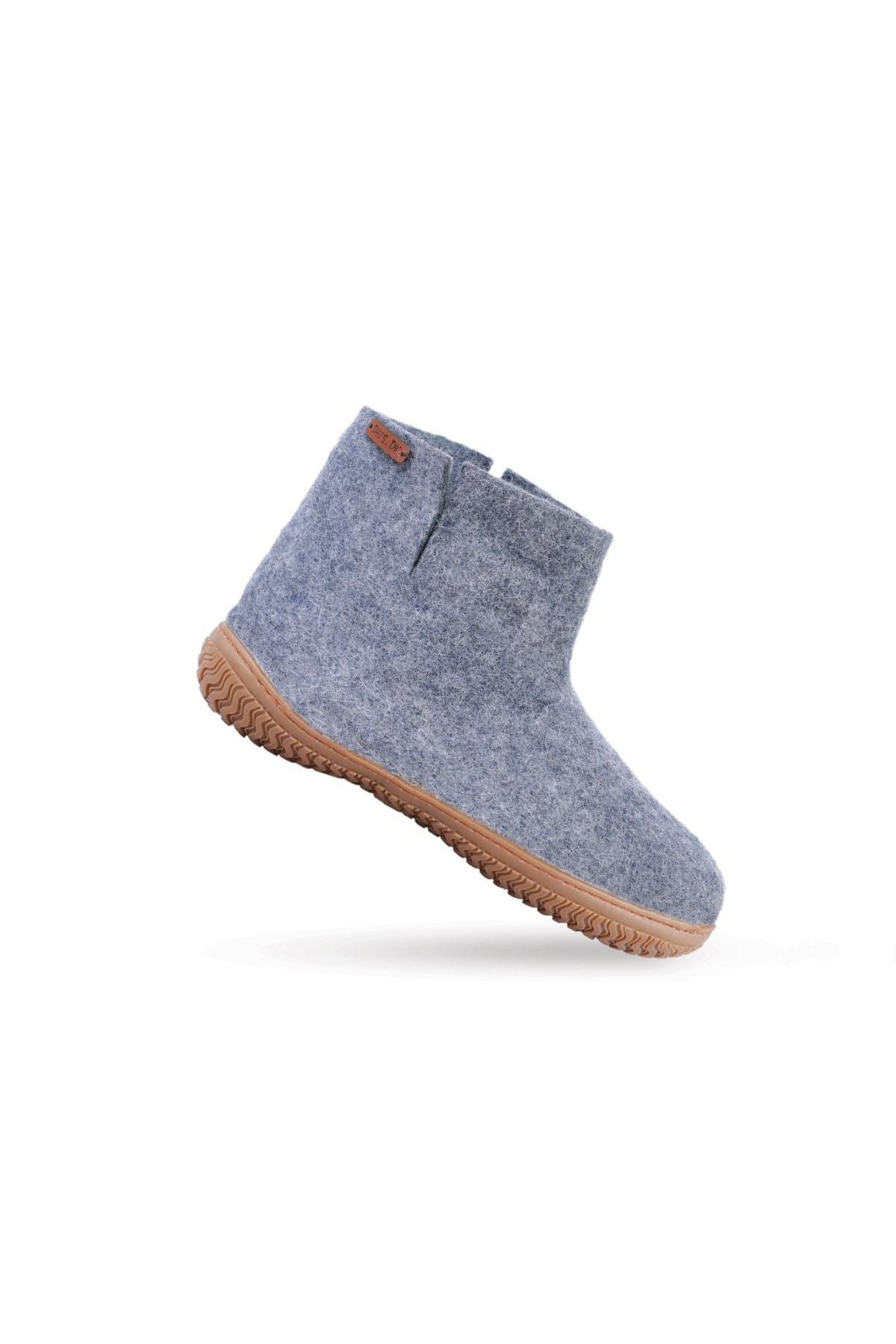 Filtstøvle i denim af ren uld med gummisål i str. 36 fra SHUS