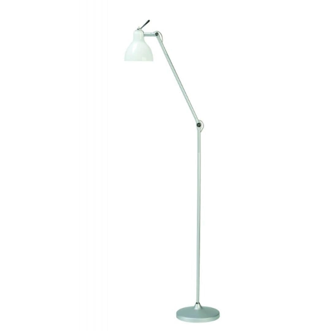 Luxy F1 gulvlampe fra Rotaliana i alu/blank med hvid skærm