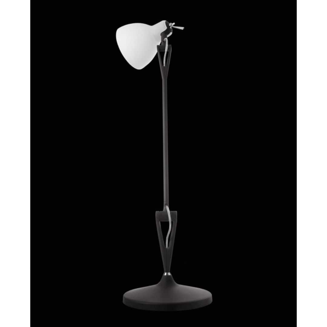 Rotaliana Luxy T1 bordlampe i mat sort med blank hvid skærm