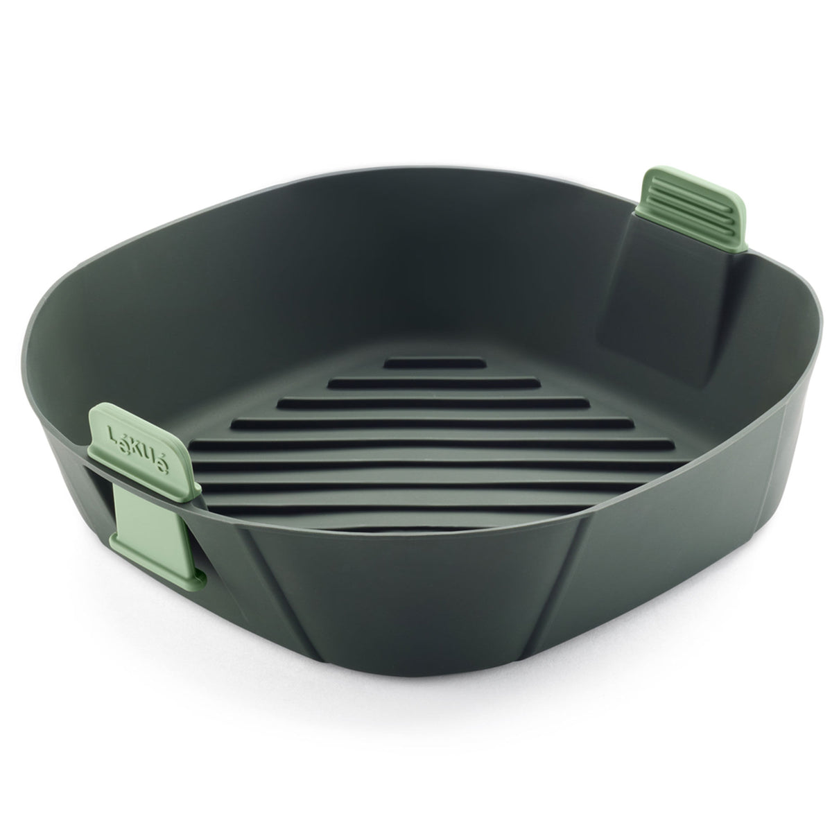 Grå Lékué XL-kurv i silikone til airfryer