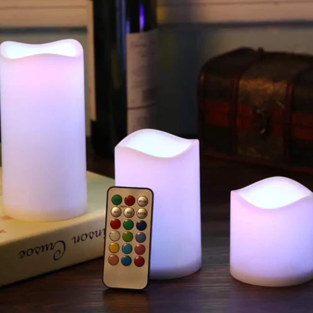 Se LED stearinlys - 3 stk. - 7.5/11.5/15 cm - m/fjernbetjening - m/farveskift ✔ Kæmpe udvalg i Satana - Køb online på udsalg og tilbud lige nu ✔ Billig fragt • Hurtig levering - Varenummer: Satana-1383195 på lager - Udsalg på Personlig pleje > Deodorant > Store besparelser – op til 77% - Store besparelser på over 2.281 brands