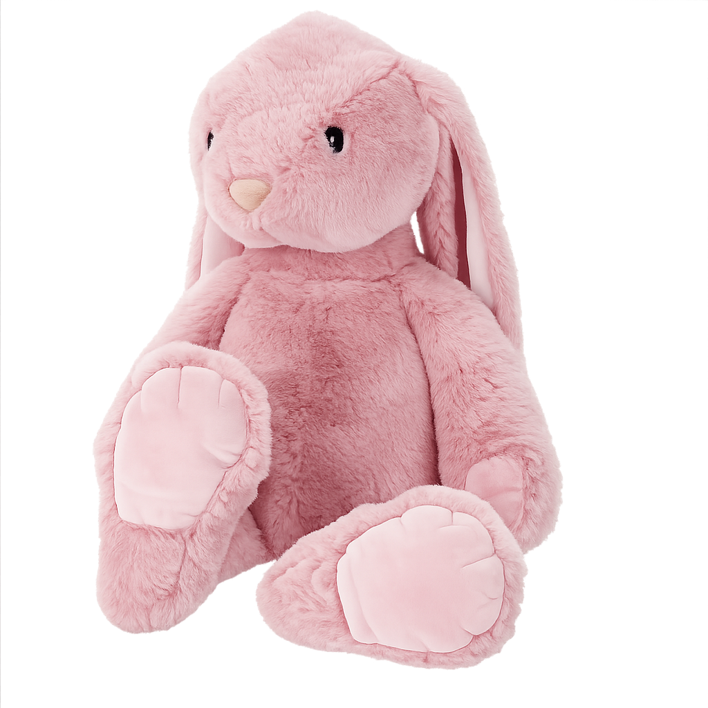 Lyserød kaninbamse på 70 cm med lange hængeører fra Kære Børn