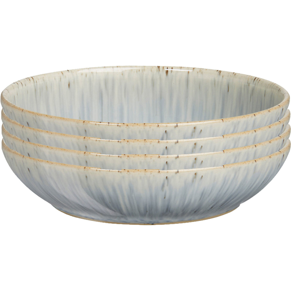 Fire Denby Halo Speckle pastaskåle i håndlavet stentøj, 22 cm