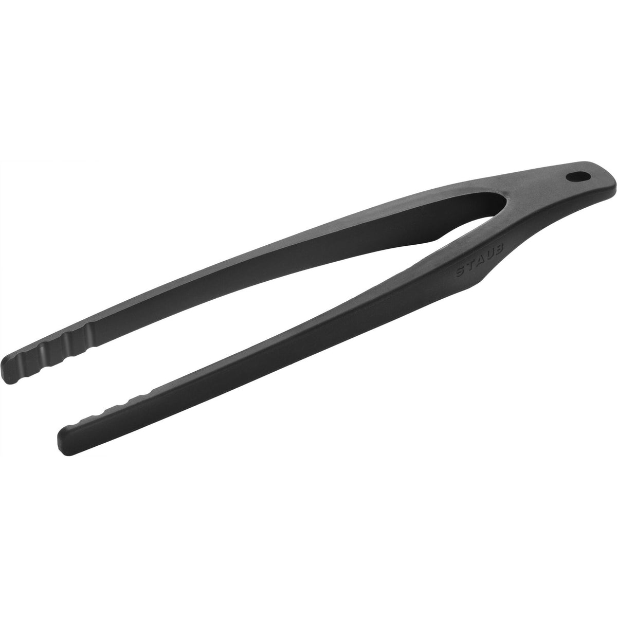 Sort universaltang fra Staub, 31 cm, af silikone og akacietræ