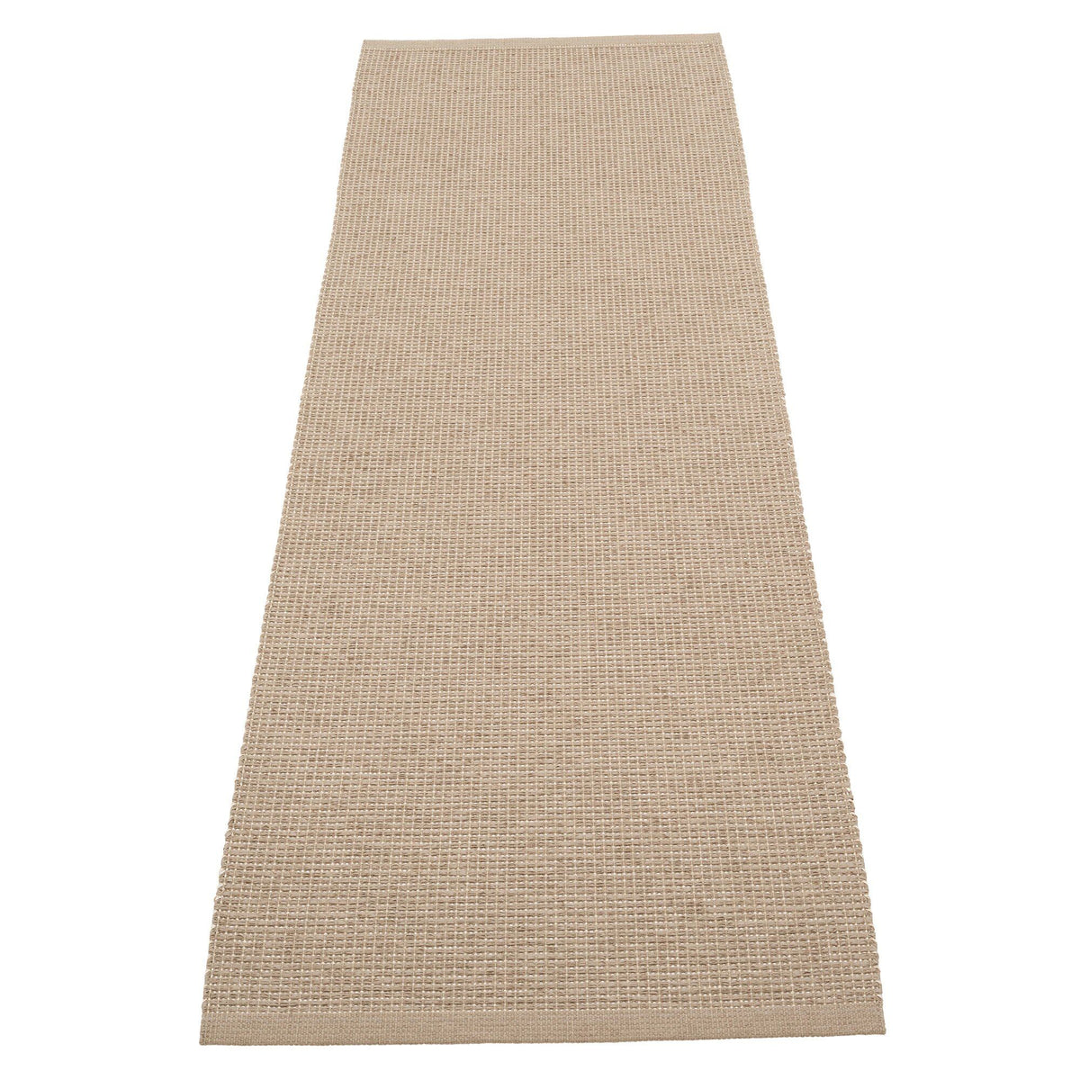 Vævet gulvtæppe Emm fra Pappelina i potato og beige, 240 x 70 cm
