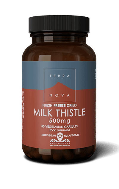 Pakning med TerraNova Milk Thistle marietidsel, 50 kapsler