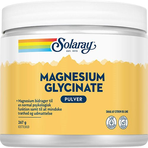 Se Solaray Magnesium Glycinate 267g ✔ Kæmpe udvalg i Solaray - Køb online på udsalg og tilbud lige nu ✔ Hurtig levering til lave fragtpriser - Varenummer: Helsegrossisten-58282 og 76280549607 på lager - Udsalg på Sundhed > Magnesium > Eksamensangst Store besparelser – op til 71% - 2.739+ mærker til skarpe priser