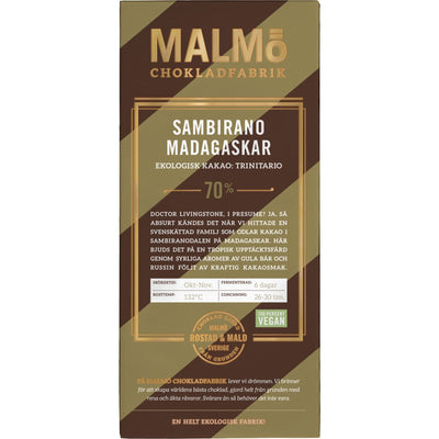 Se Malmö Chokladfabrik Sambirano Madagaskar 70% ✔ Kæmpe udvalg i Malmö Chokladfabrik ✔ Meget billig fragt og hurtig levering: 1 - 2 hverdage - Varenummer: KTO-TGL SAMBIRANO og barcode / Ean: '7350037564710 på lager - Udsalg på Chokolade Spar op til 53% - Over 1354 kendte brands på udsalg